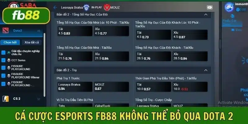 Chơi cá cược Esports FB88 nhất định phải thử bộ môn DOTA 2
